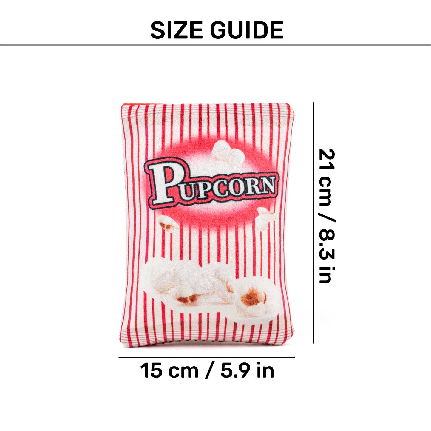 HUFT Popcorn Plush Toy For Dog - Red & White - Heads Up For Tails