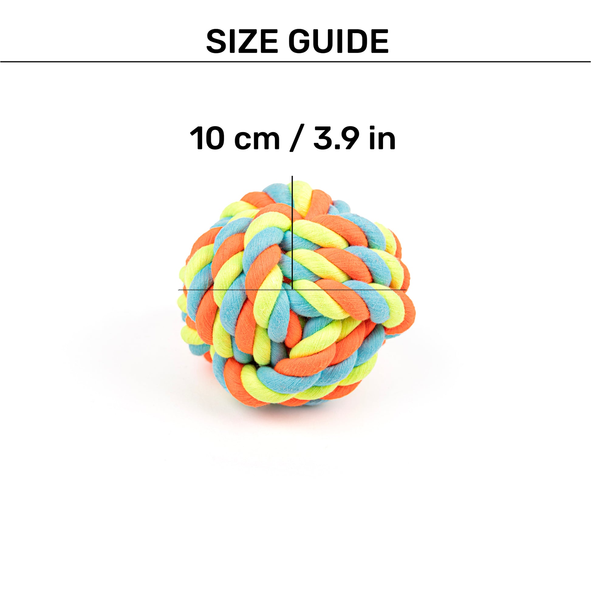 HUFT Tuggables Ball Rope Toy For Dog - Multicolor - Heads Up For Tails