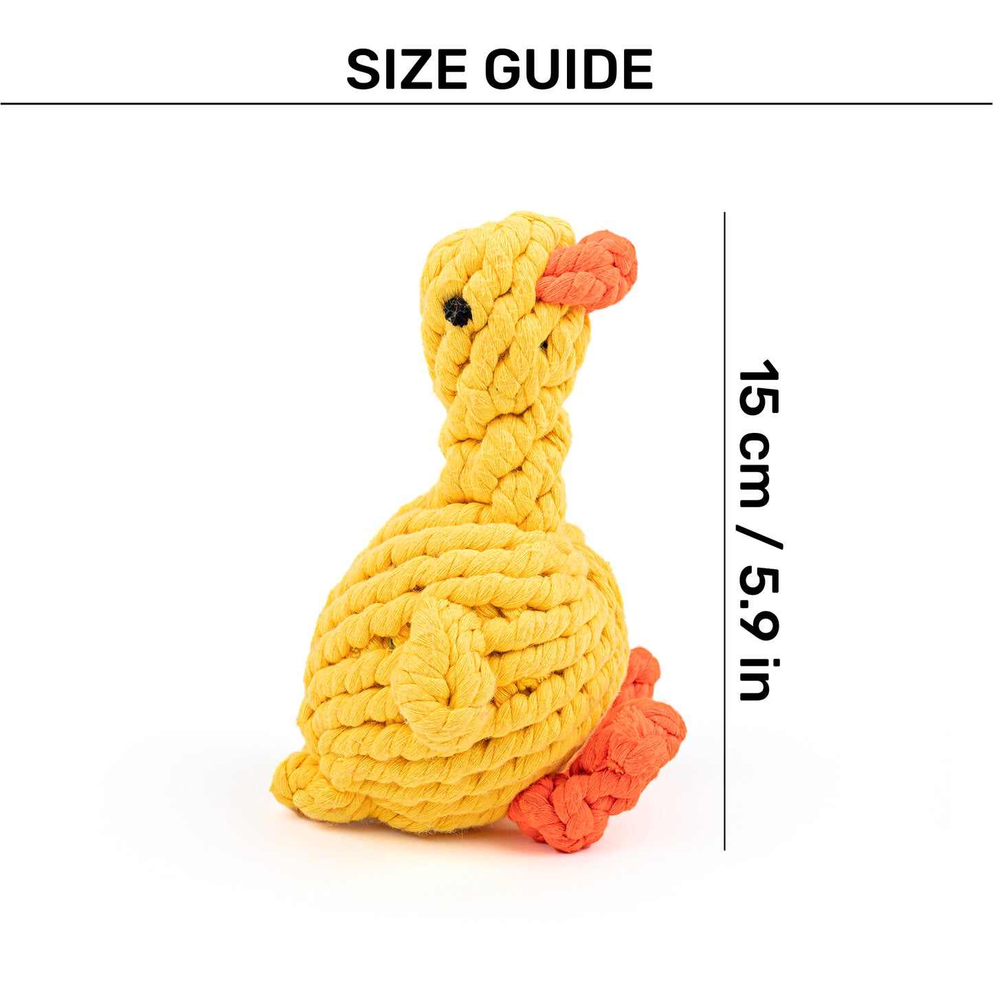 HUFT Tuggables Duck Rope Toy For Dog - Yellow - Heads Up For Tails