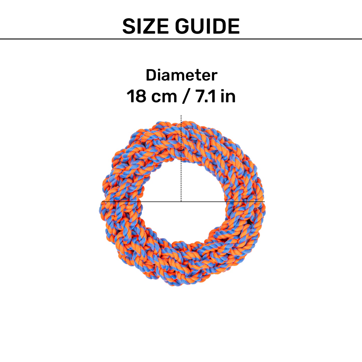 HUFT Tuggables Rope Toy For Dog - Orange & Purple - Heads Up For Tails