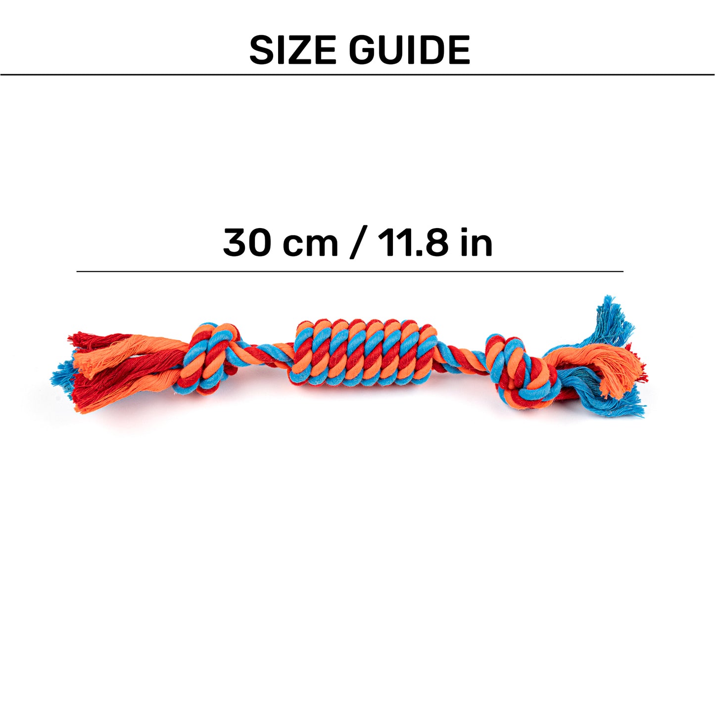 HUFT Tuggables Rope Toy For Dog - Blue & Orange - Heads Up For Tails