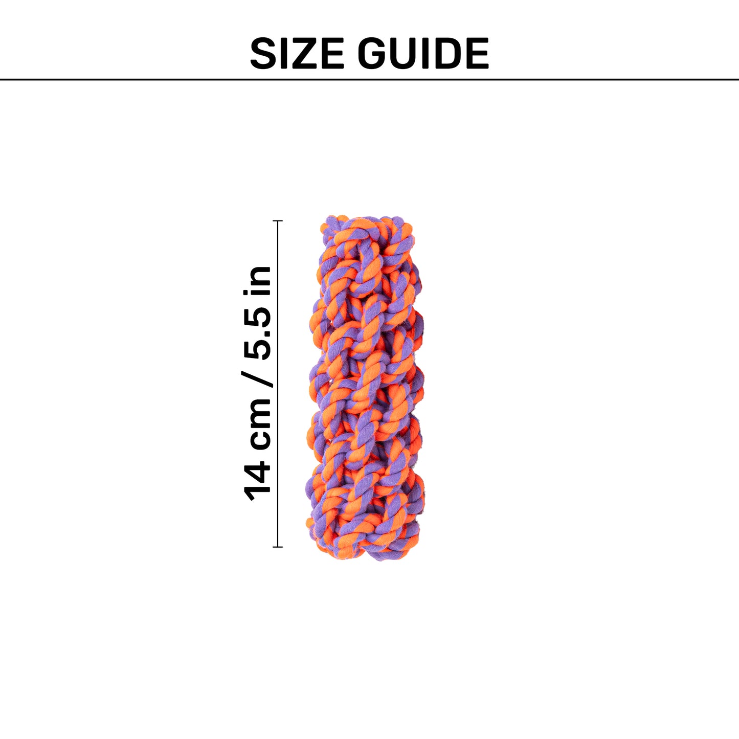 HUFT Tuggables Rope Toy For Dog - Orange & Purple - Heads Up For Tails