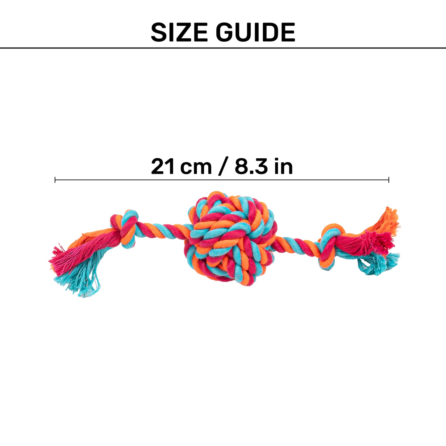 HUFT Tuggables Rope Toy For Dog - Orange & Maroon - Heads Up For Tails