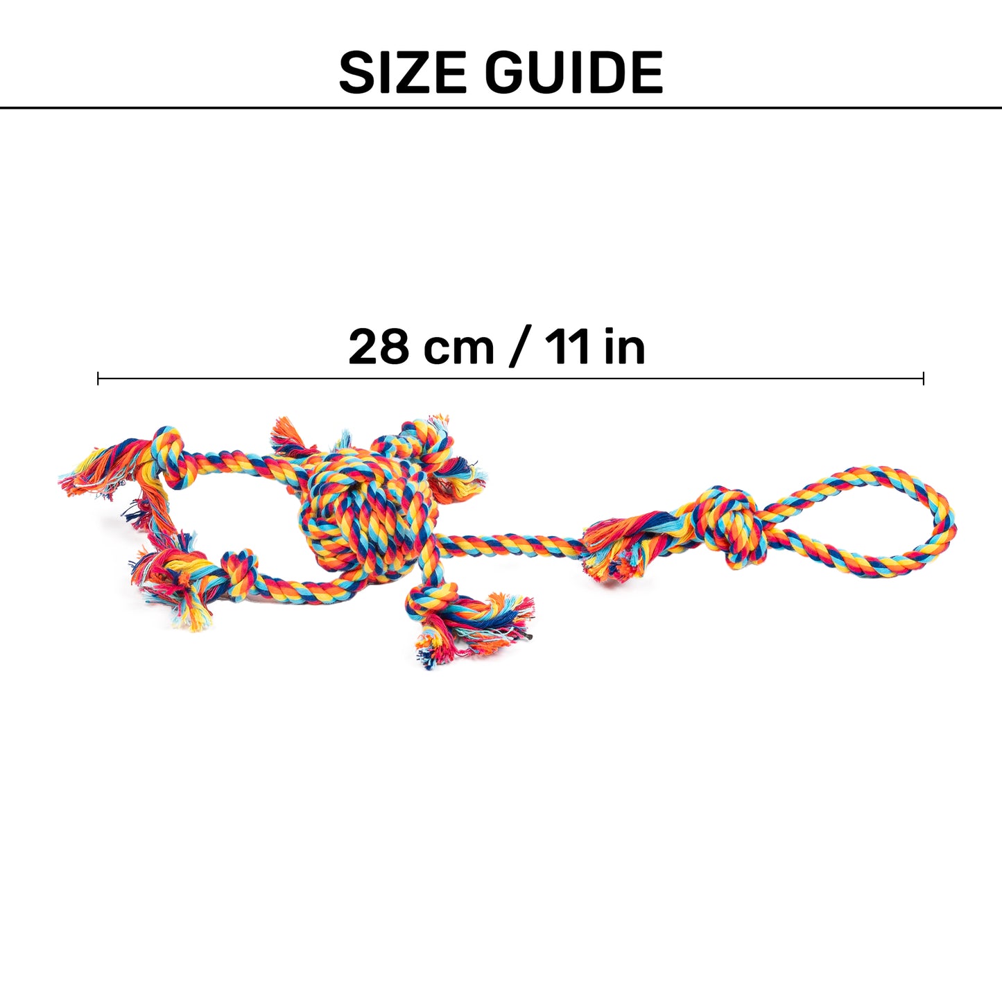HUFT Tuggables Rope Toy For Dog - Multicolor - Heads Up For Tails