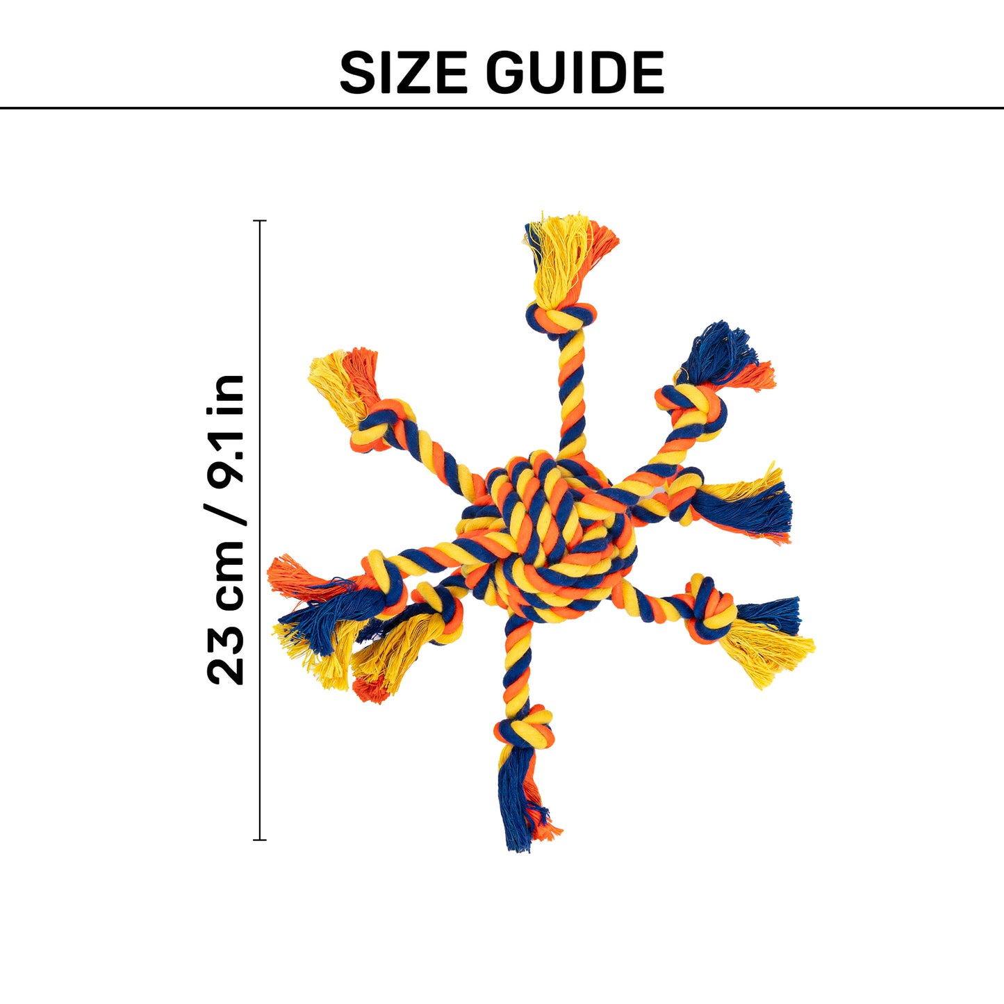 HUFT Tuggables Rope Toy For Dog - Multicolor Yellow - Heads Up For Tails