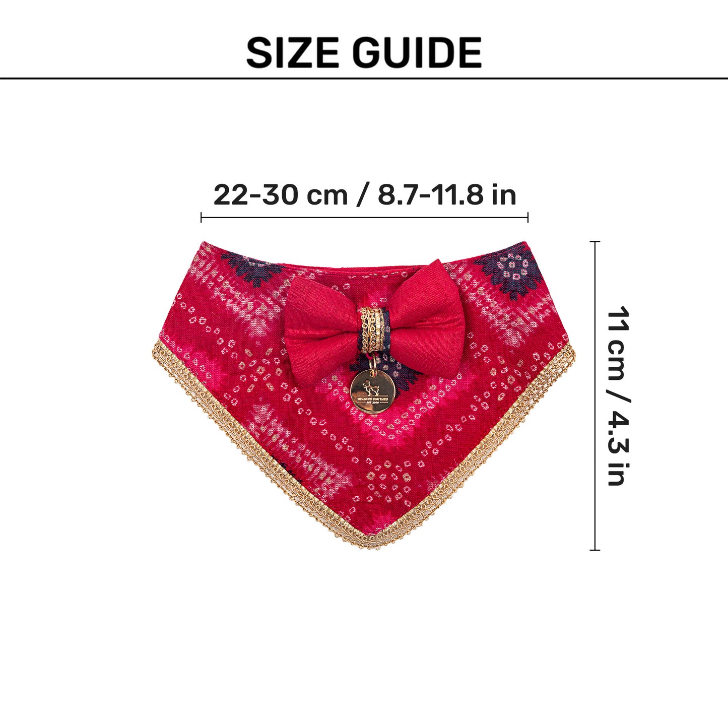 HUFT Rang Riwaz Scarf For Cat & Puppy - Pink - Heads Up For Tails
