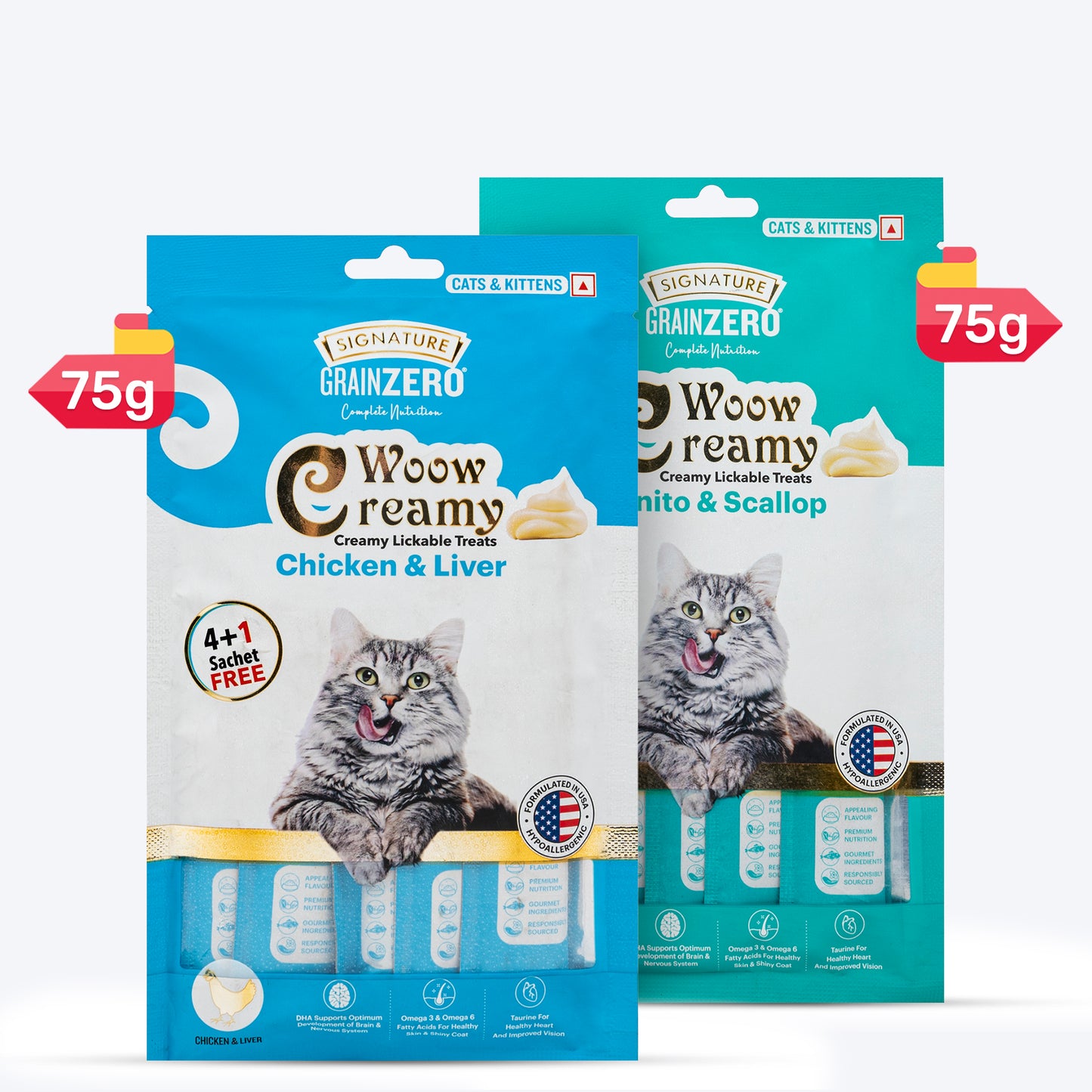 Signature Grain Zero Creamy Delights Combo Pack For Cat & Kitten - Heads Up For Tails