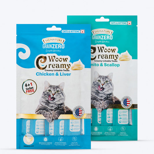 Signature Grain Zero Creamy Delights Combo Pack For Cat & Kitten - Heads Up For Tails