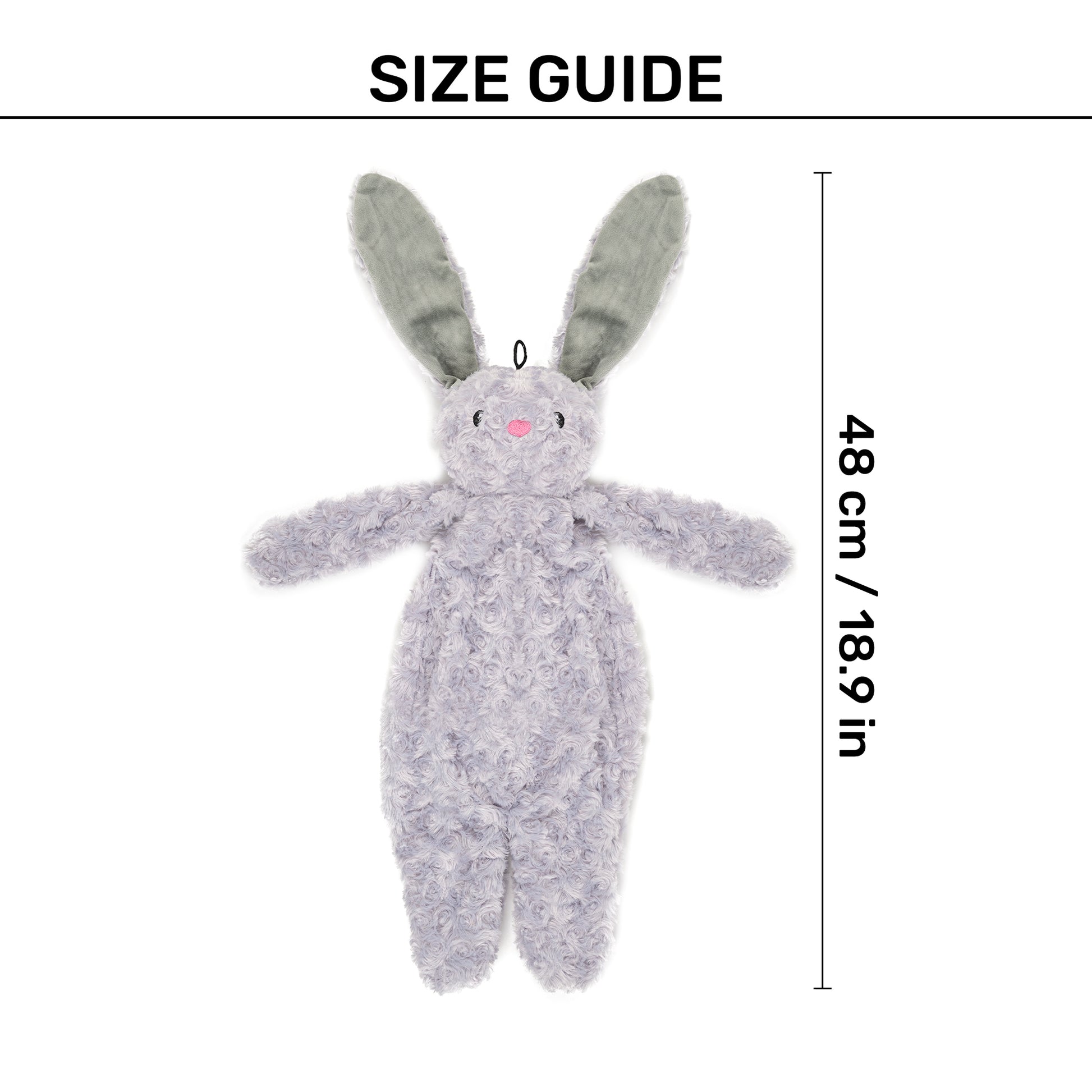 HUFT Bubbly Bunny Plush Toy For Dog - Grey - Heads Up For Tails