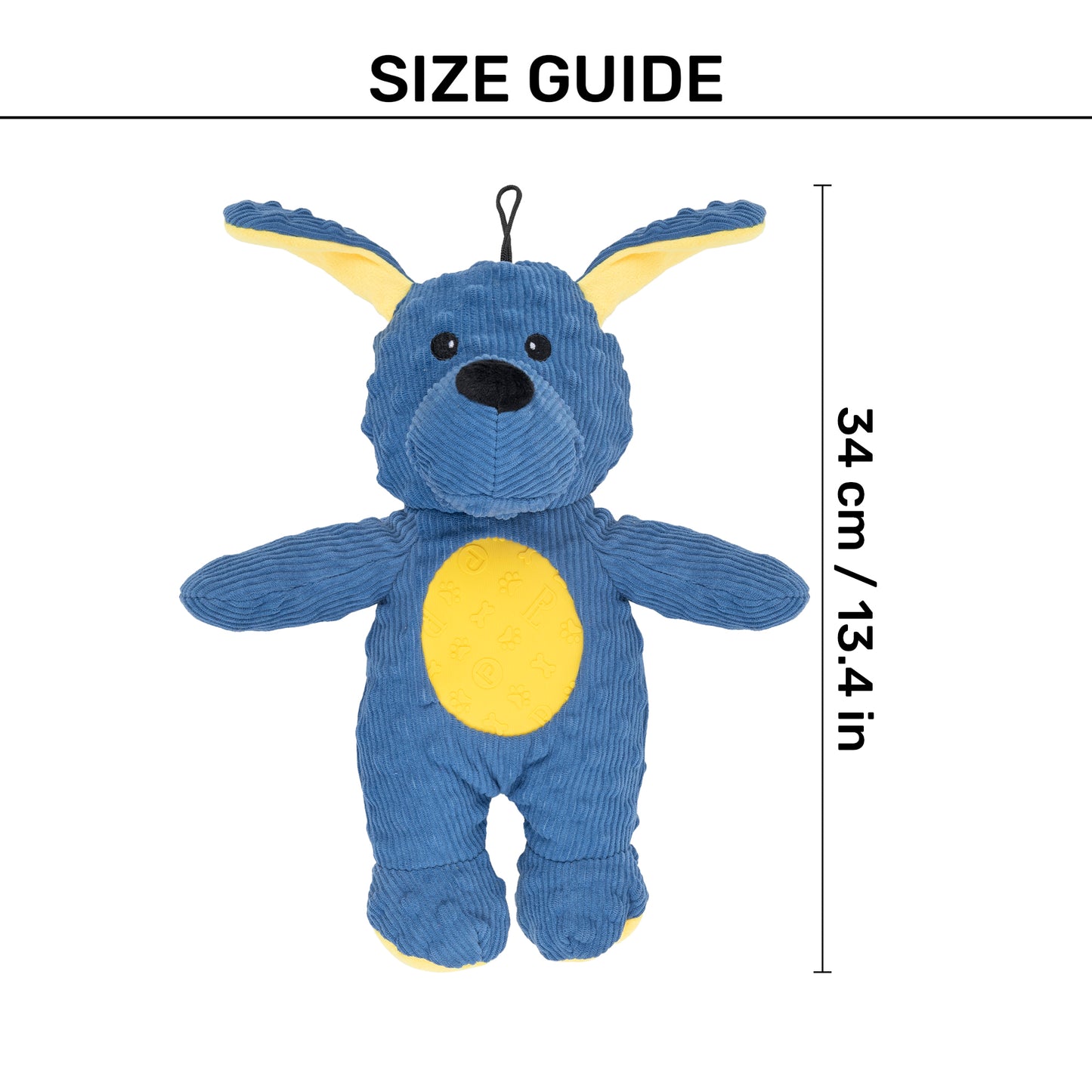 HUFT Cuddly Carl Plush Toy For Dog - Blue - Heads Up For Tails