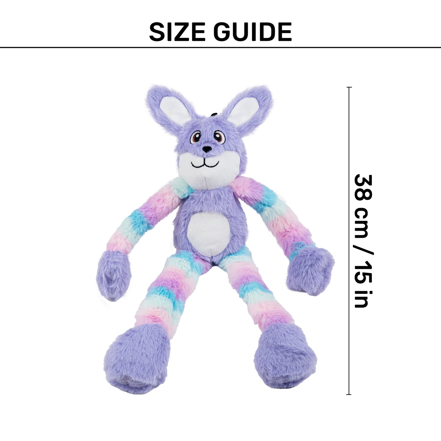 HUFT Bunny Long Legs Plush Toy For Dog - Multicolor - Heads Up For Tails