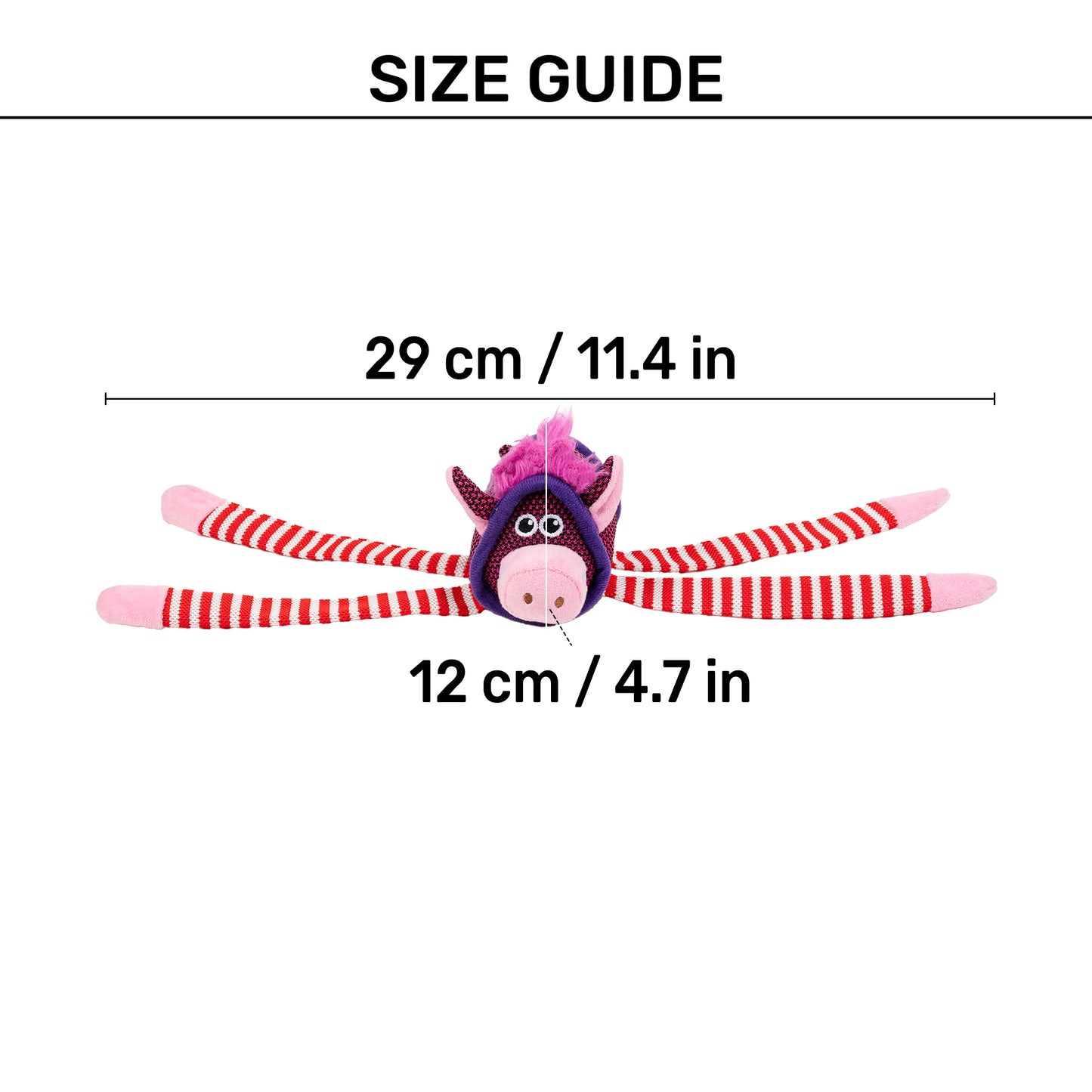 HUFT Pretty Piggie Plush Toy For Dog - Red & White - Heads Up For Tails