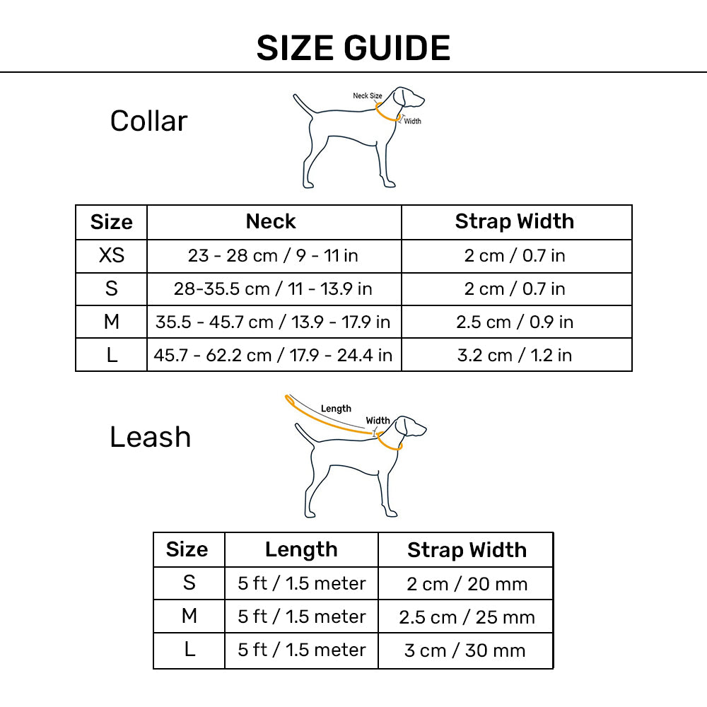 HUFT Basics Dog Collar & Leash Set - Classic Black - Heads Up For Tails