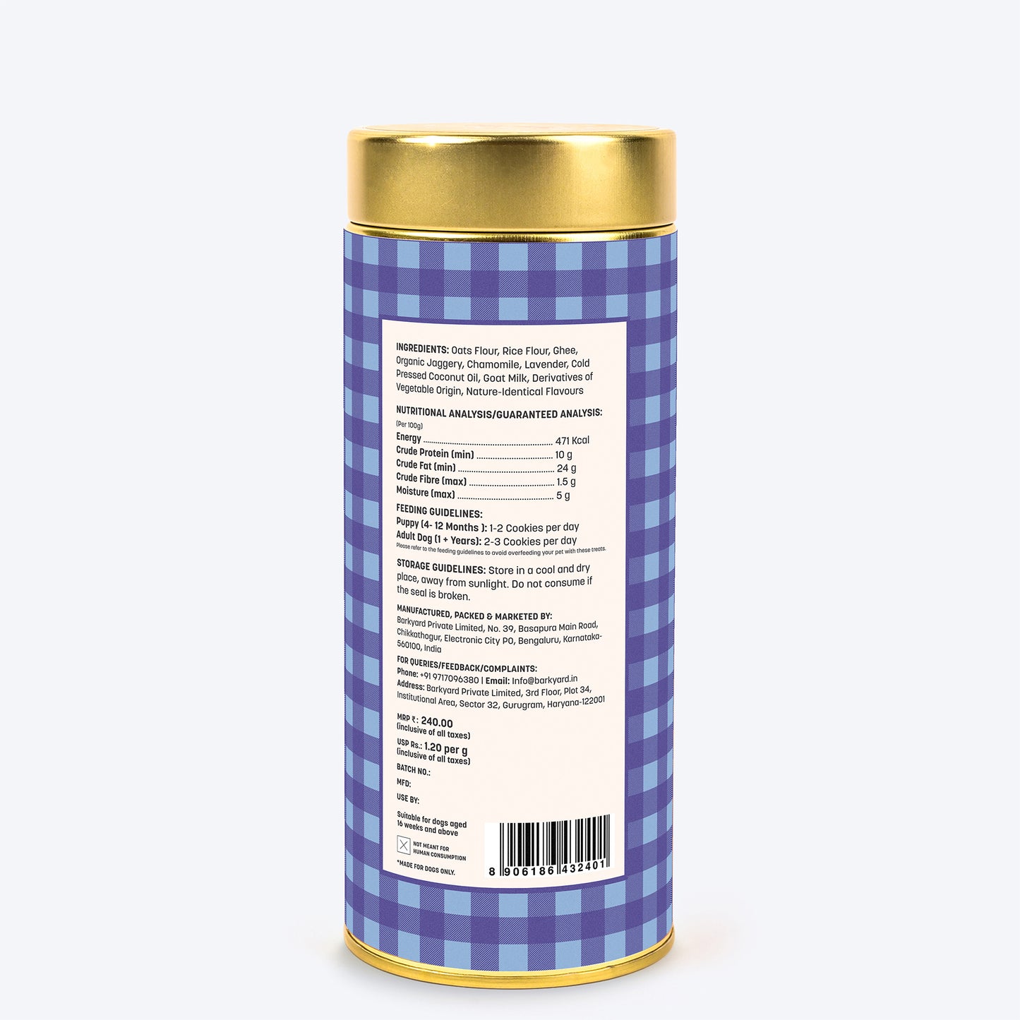 HUFT YIMT Snooze Time Special Chamomile & Lavender Dog Biscuits - 200 gm - Heads Up For Tails