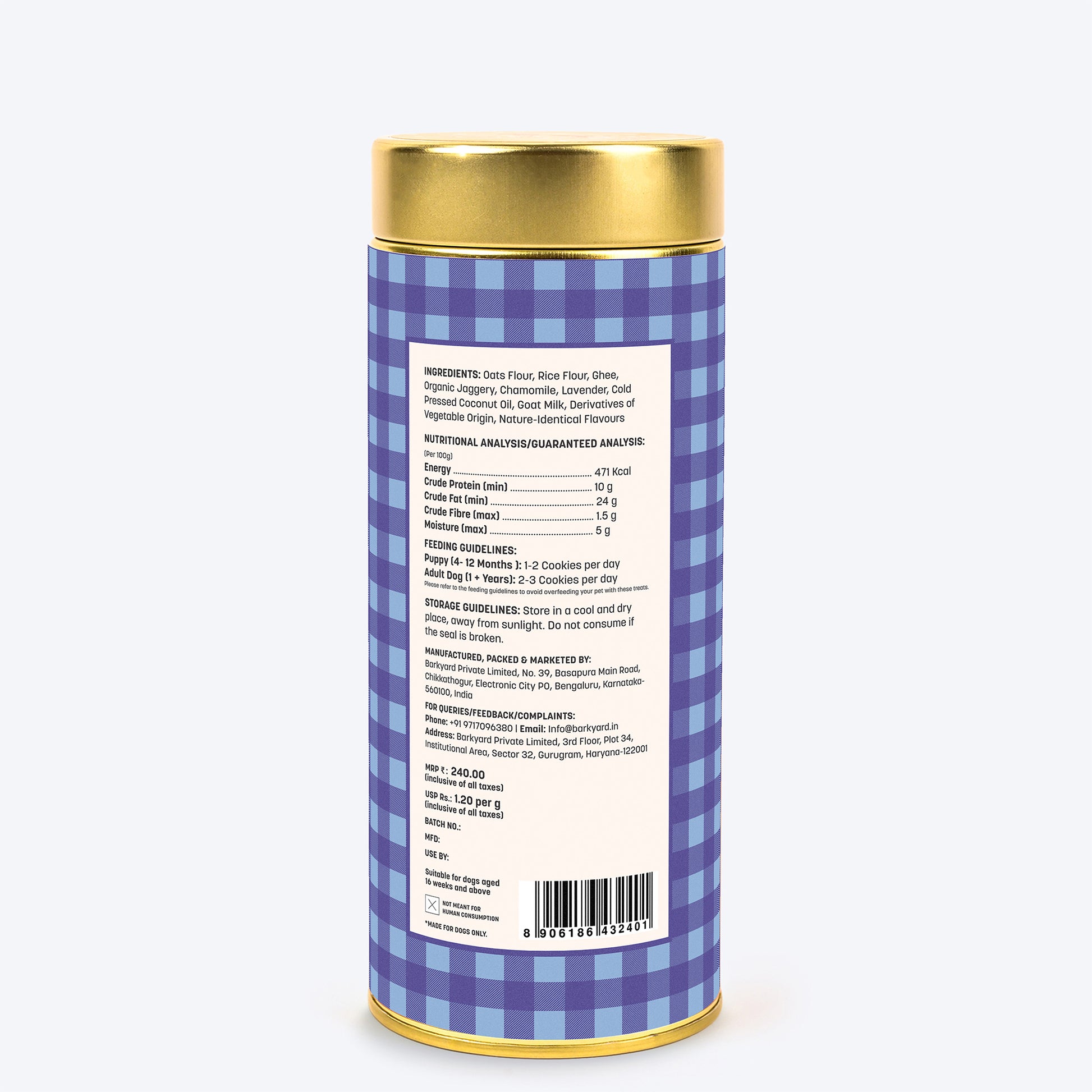 HUFT YIMT Snooze Time Special Chamomile & Lavender Dog Biscuits - 200 gm - Heads Up For Tails