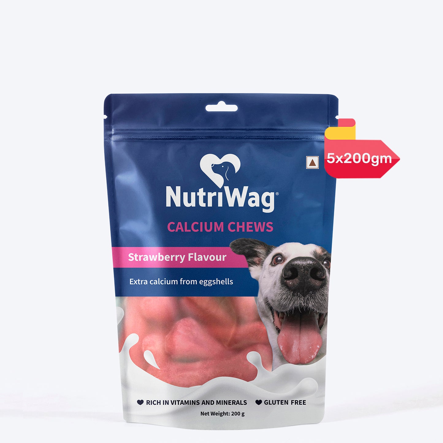 NutriWag Strawberry Calcium Chew Bones Treats For Dog