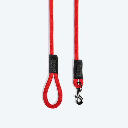 TLC Melange Rope Leash For Dog - Red - Heads Up For Tails