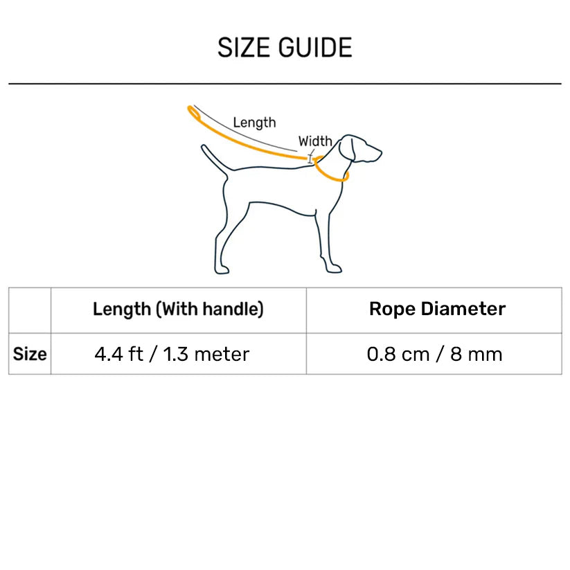 TLC Rope Leash For Small Dogs - Multicolor - Heads Up For Tails