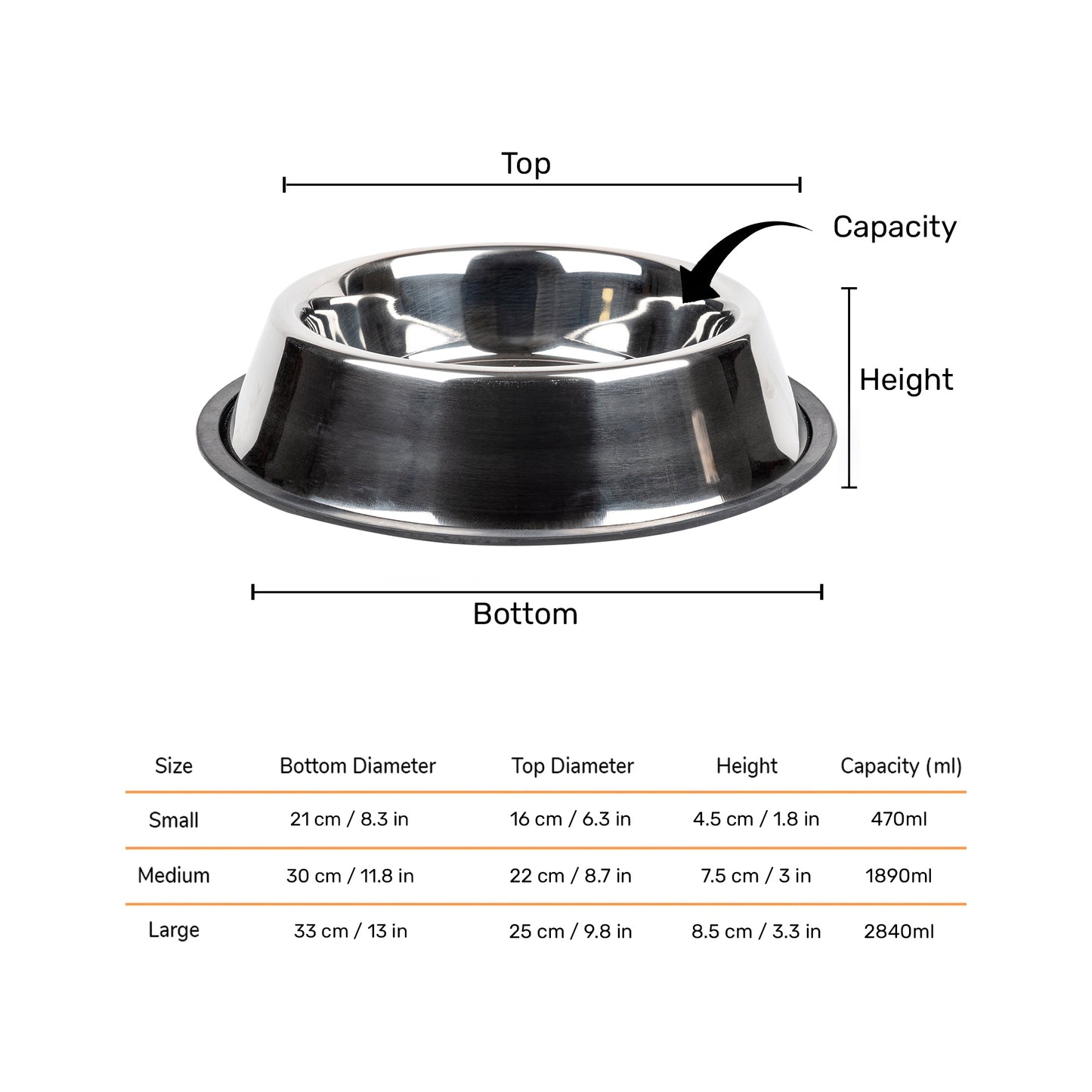 TLC Stainless Steel Classic Bowl For Dog - Heads Up For Tails