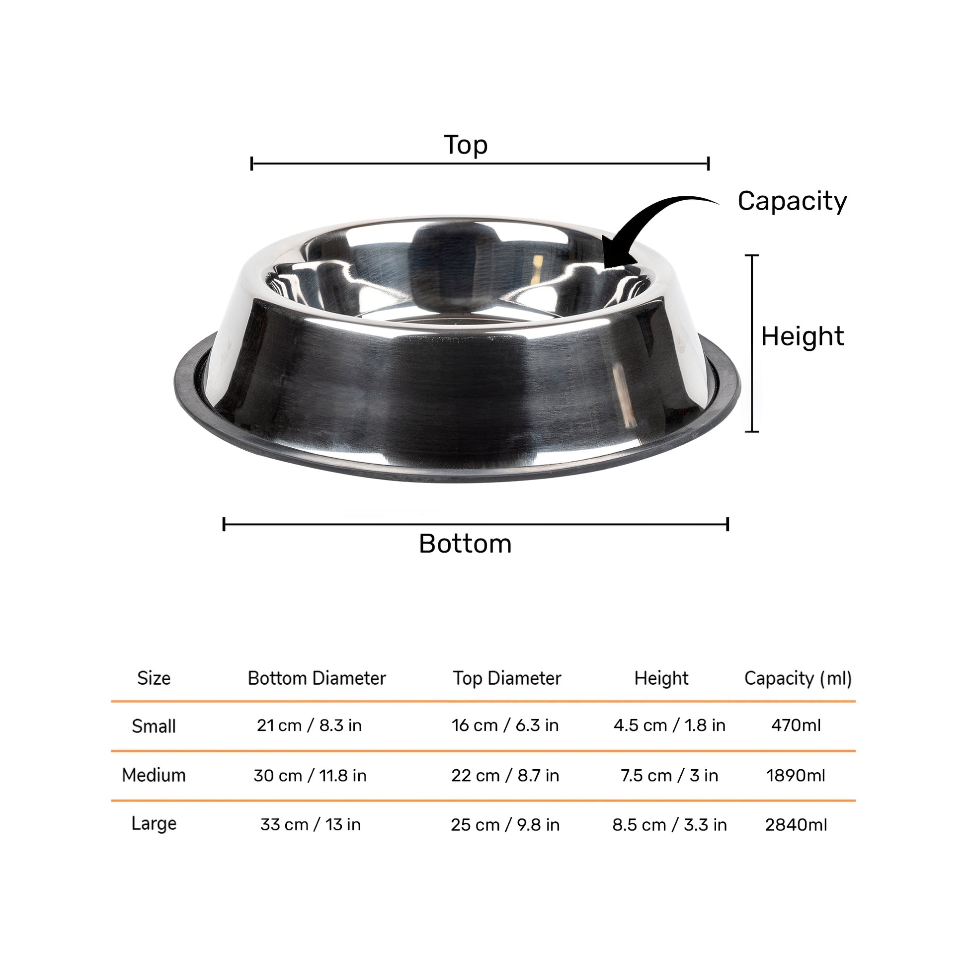 TLC Stainless Steel Classic Bowl For Dog - Heads Up For Tails