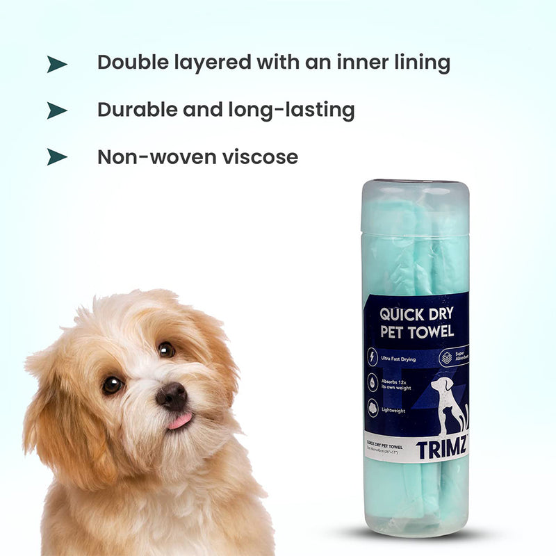 Trimz Quick Dry Absorption Pet Towel - Heads Up For Tails