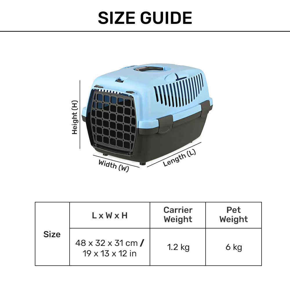 Trixie Capri 1 Dog & Cat Carrier - 19 X 13 X 12 inch - Holds up to 6 kg - Heads Up For Tails
