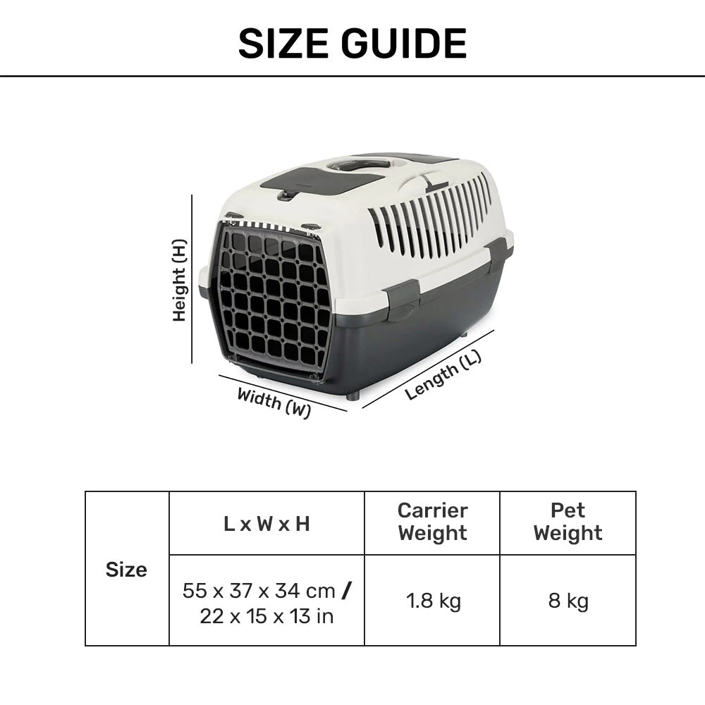 Trixie Capri 2 Dog & Cat Carrier - 21.6 X 14.5 X 13.3 inch - Holds up to 8 kg - Heads Up For Tails