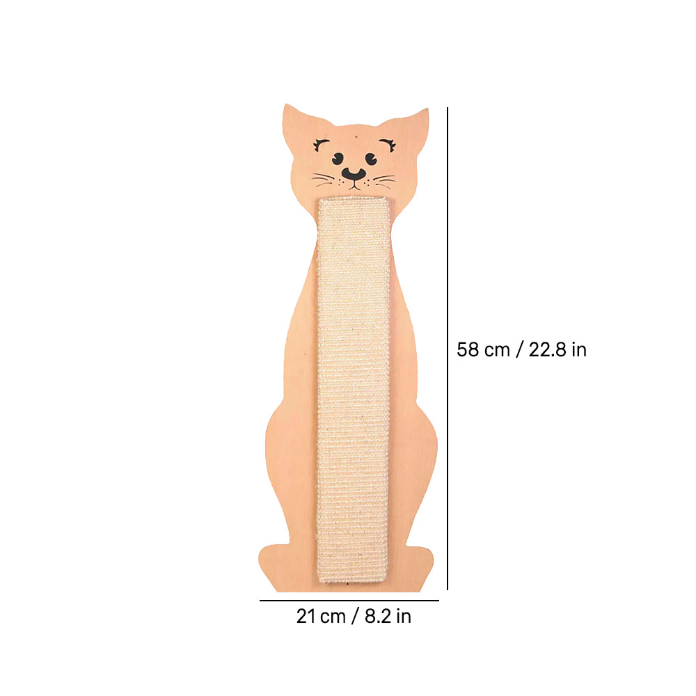 Trixie Cat Shaped Cat Scratching Board - Beige - 2 feet - Heads Up For Tails