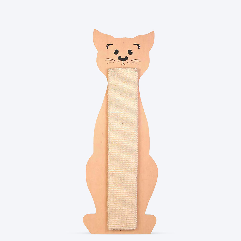 Trixie Cat Shaped Cat Scratching Board - Beige - 2 feet - Heads Up For Tails