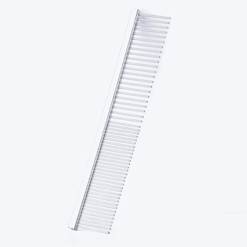 Trixie Metal Medium & Wide Teeth Comb For Pets- 16 cm - Heads Up For Tails