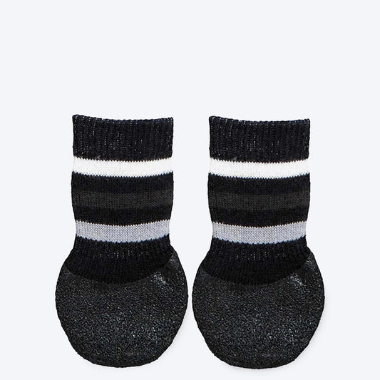 Trixie Non - Slip Dog Socks with AA-Round Rubber Coating - Black - 1 Pair ( 2 Boots Covers 2 Paws Only)_01