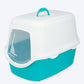 Trixie Vico Cat Litter Tray with Hood - Turquoise/White - 23 x 16 x 16 inch - Heads Up For Tails