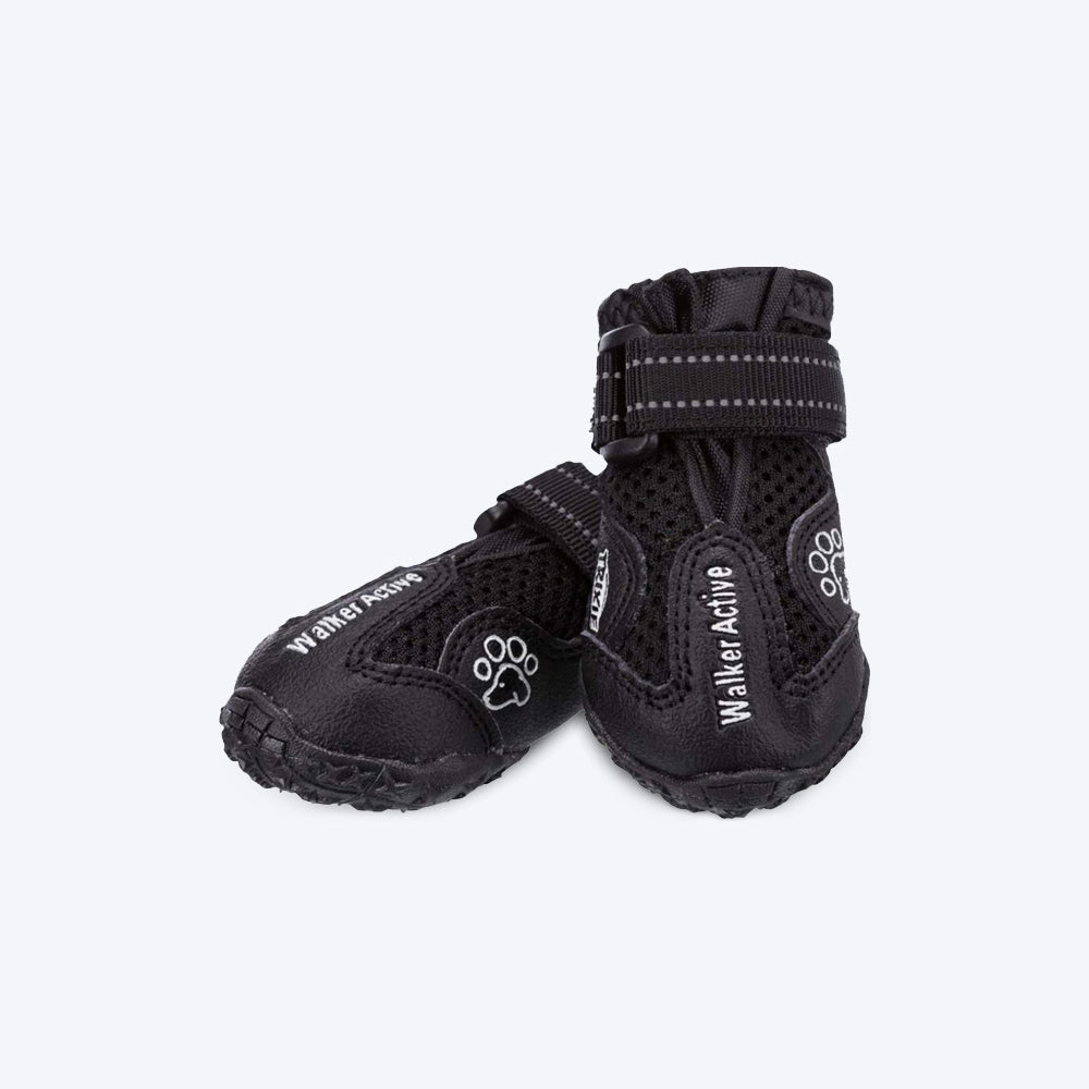 Trixie Walker Active Protective Boots For Dogs - Black - ( 2 Boots Covers 2 Paws Only) - Heads Up For Tails