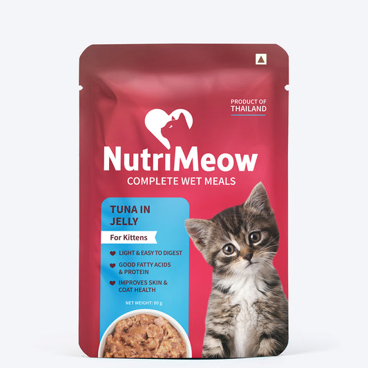 NutriMeow Tuna In Jelly Wet Food For Kitten - 80 gm - Heads Up For Tails