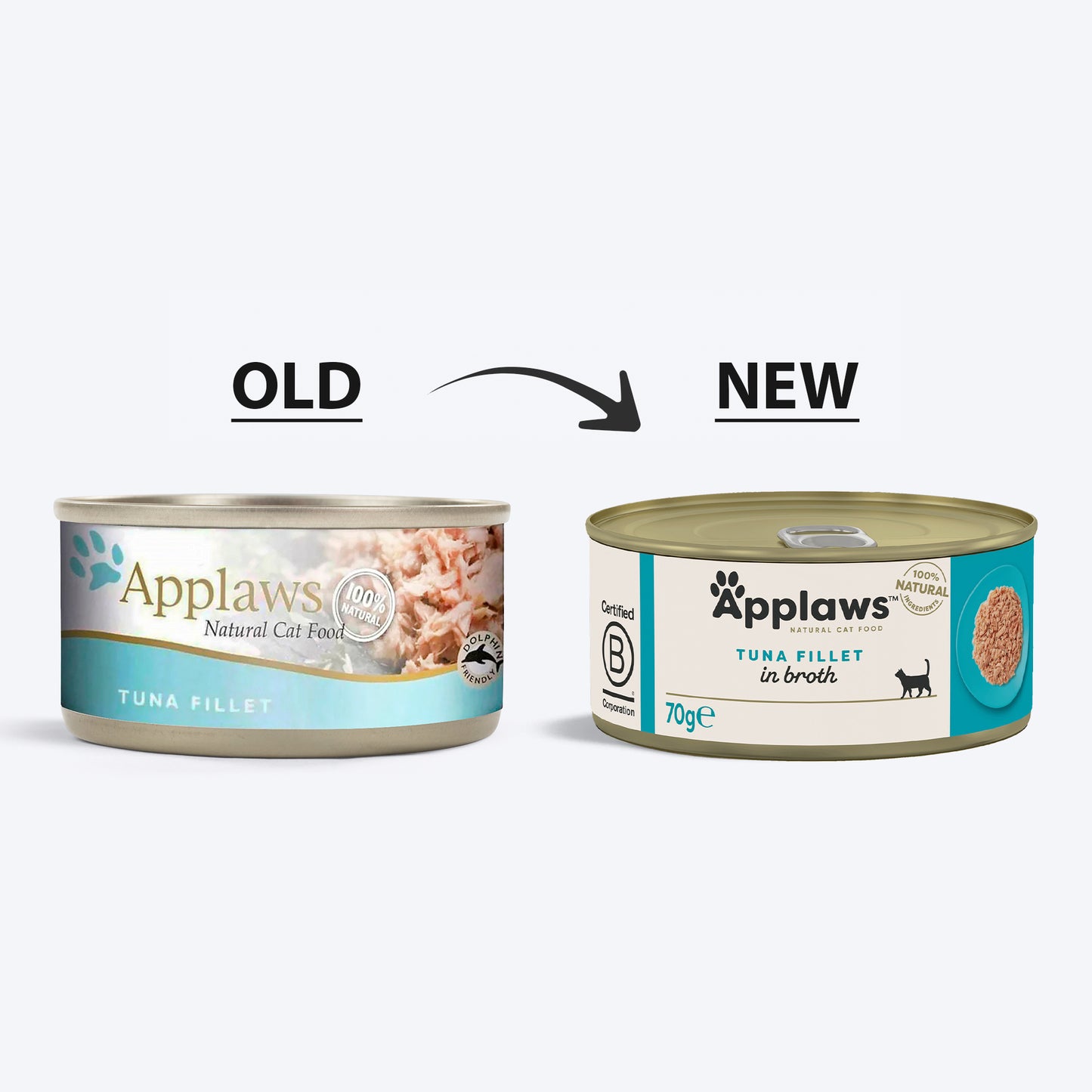 Applaws Natural Tuna Fillet Wet Cat Food - 70 g - Heads Up For Tails