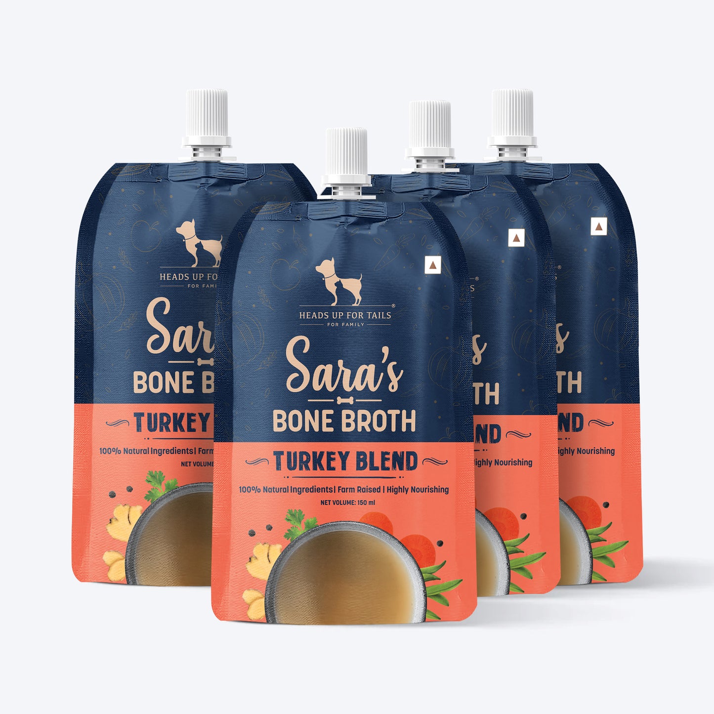 HUFT Sara's Turkey Blend Bone Broth For Dogs - 150 ml - Heads Up For Tails