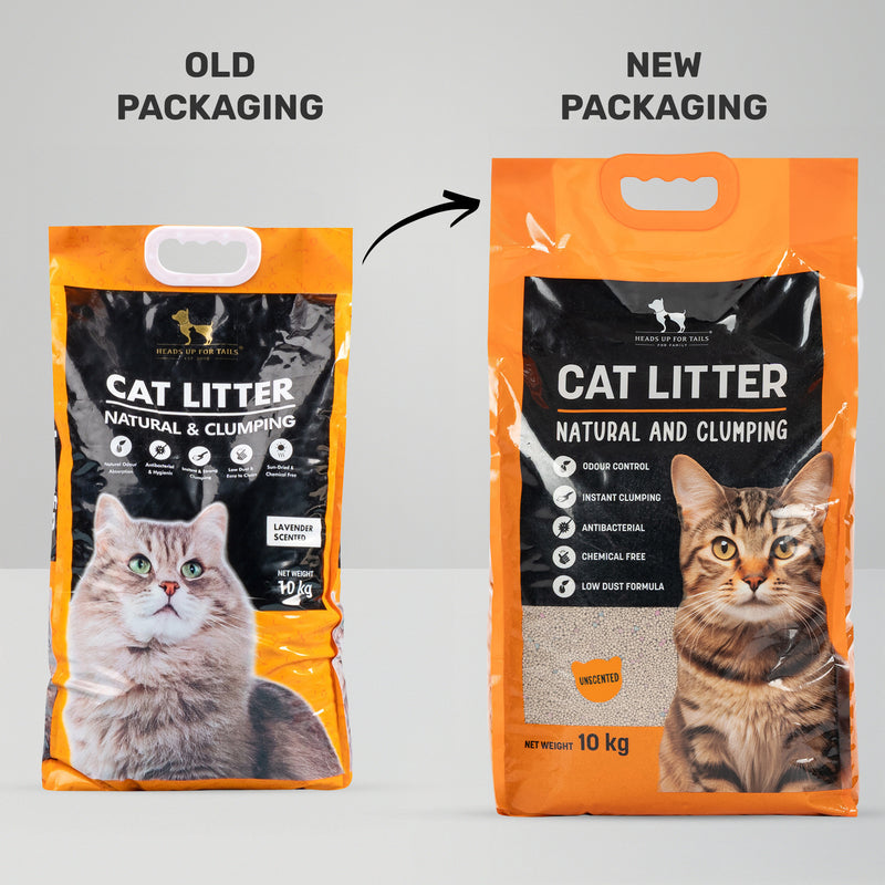 HUFT Cat Litter (Natural & Clumping) - Unscented - 10 kg - Heads Up For Tails
