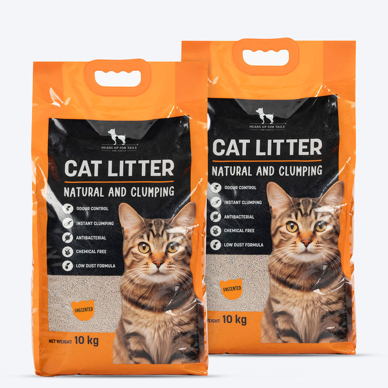 HUFT Cat Litter (Natural & Clumping) - Unscented - 10 kg - Heads Up For Tails