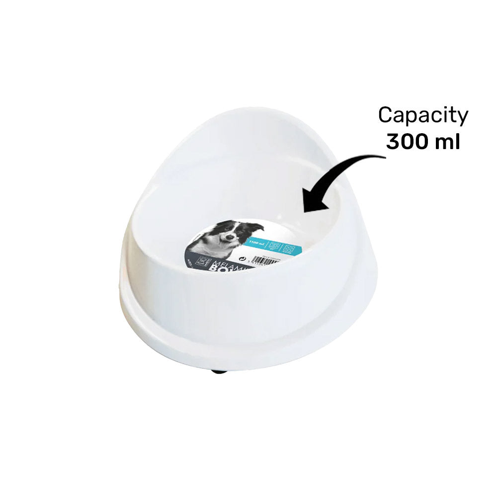 M-Pets Single Fashion Diner Bowl (Melamine) For Dogs - 300 ml - Assorted - Heads Up For Tails