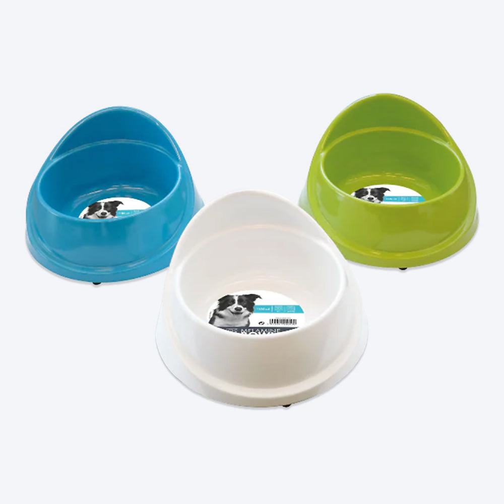 M-Pets Single Fashion Diner Bowl (Melamine) For Dogs - 300 ml - Assorted - Heads Up For Tails