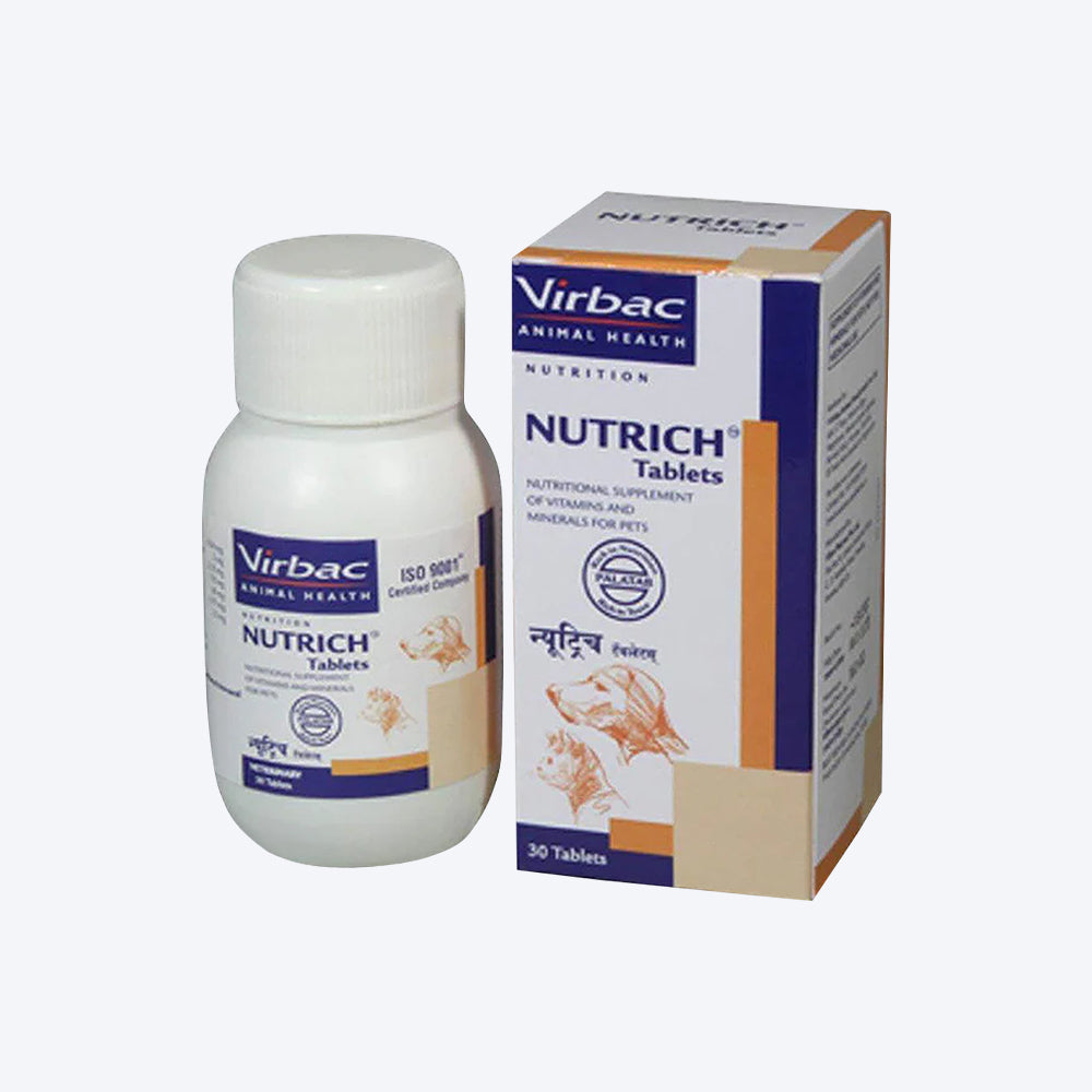 Virbac Nutrich Vitamin & Mineral Supplement For Dogs and Cats - Heads Up For Tails