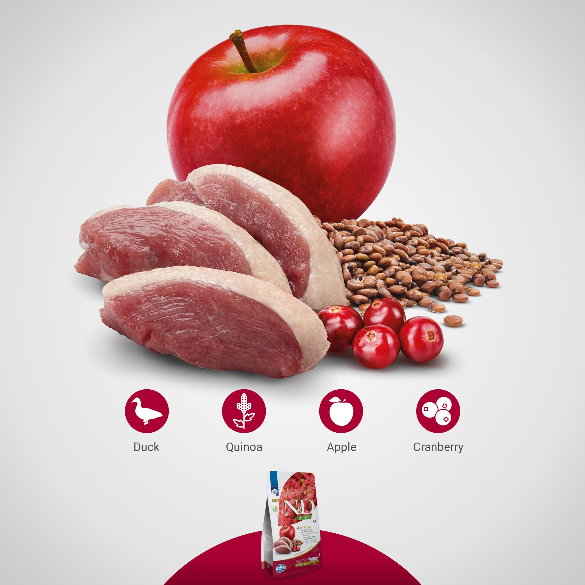 Farmina N&D Quinoa Hairball Dry Food For Adult Cat - 1.5 kg - Heads Up For Tails