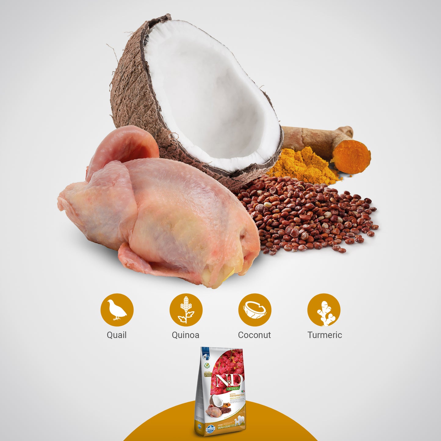 Farmina Quinoa Animal Monoprotein Skin & Coat Dry Food For Medium & Maxi Breed Adult Dry Dog Food - 7 kg - Heads Up For Tails