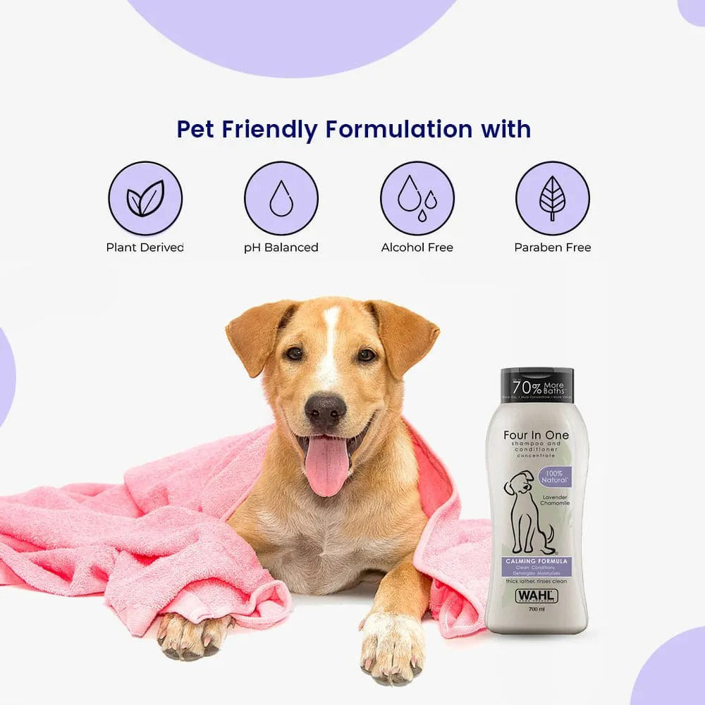 WAHL Four In One Dog Shampoo & Conditioner - Lavender Chamomile - 700 ml - Heads Up For Tails