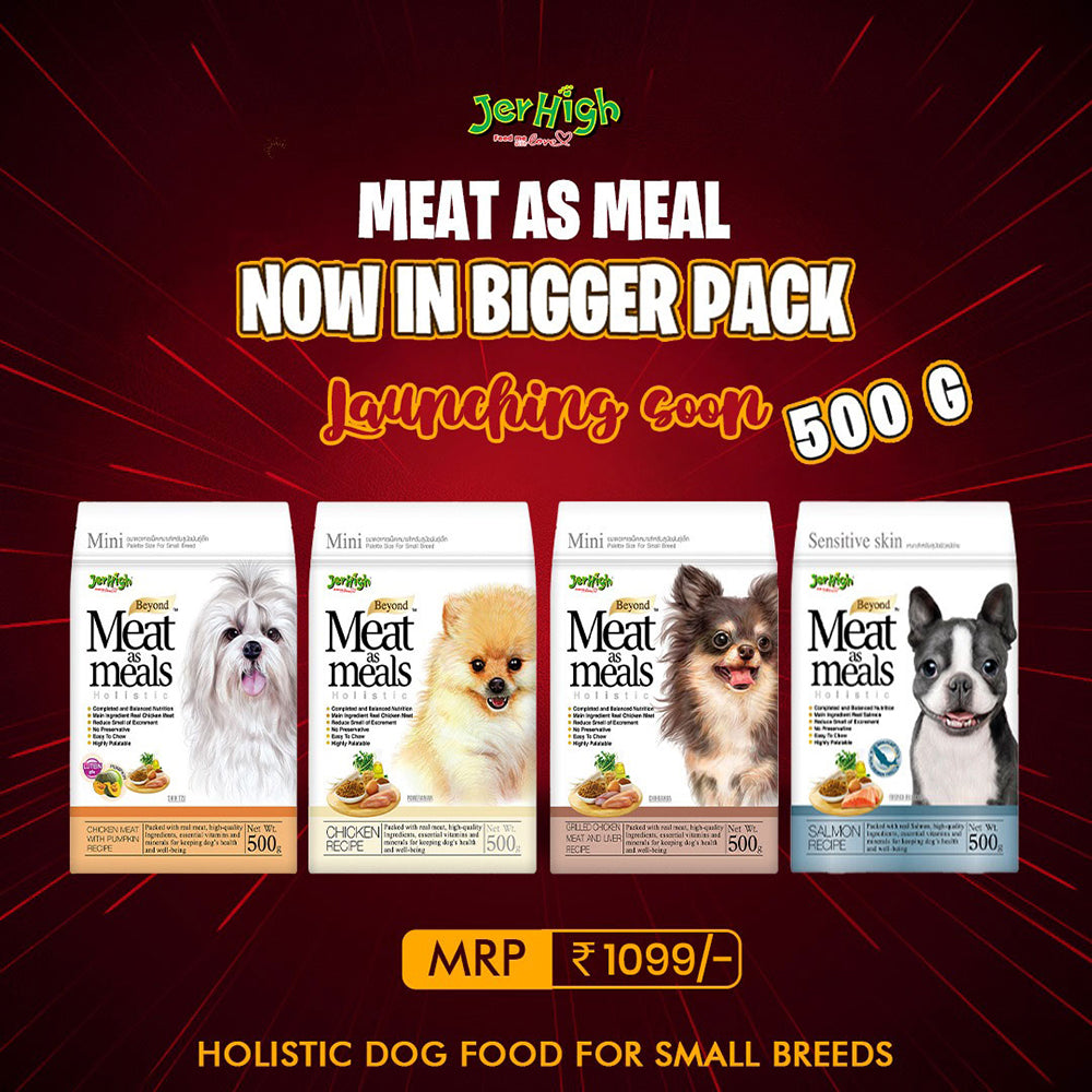 JerHigh Meat As Meals Grilled Chicken, Meat & Liver Dry Dog Food For Smaller Breed - 500 g - Heads Up For Tails