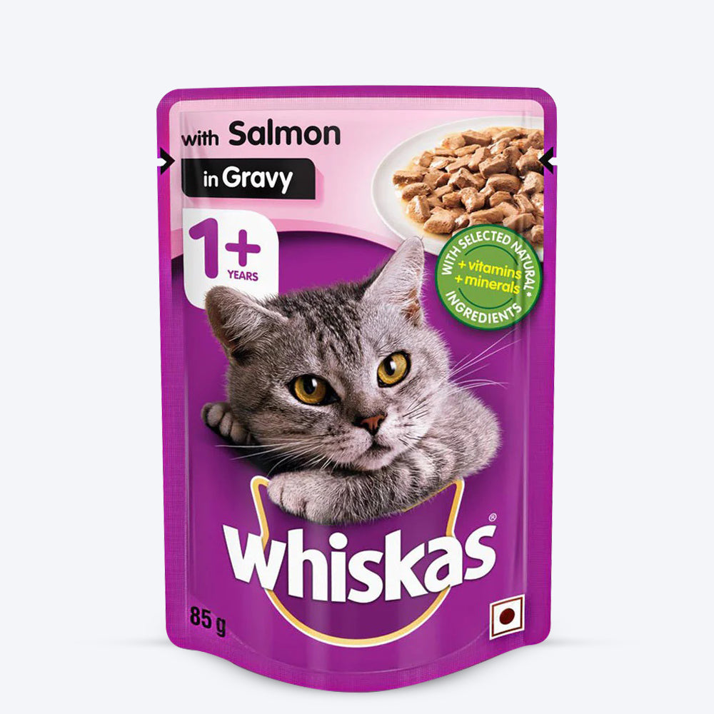 Whiskas Cat Wet Food Salmon in Gravy for Adult Cats Available in