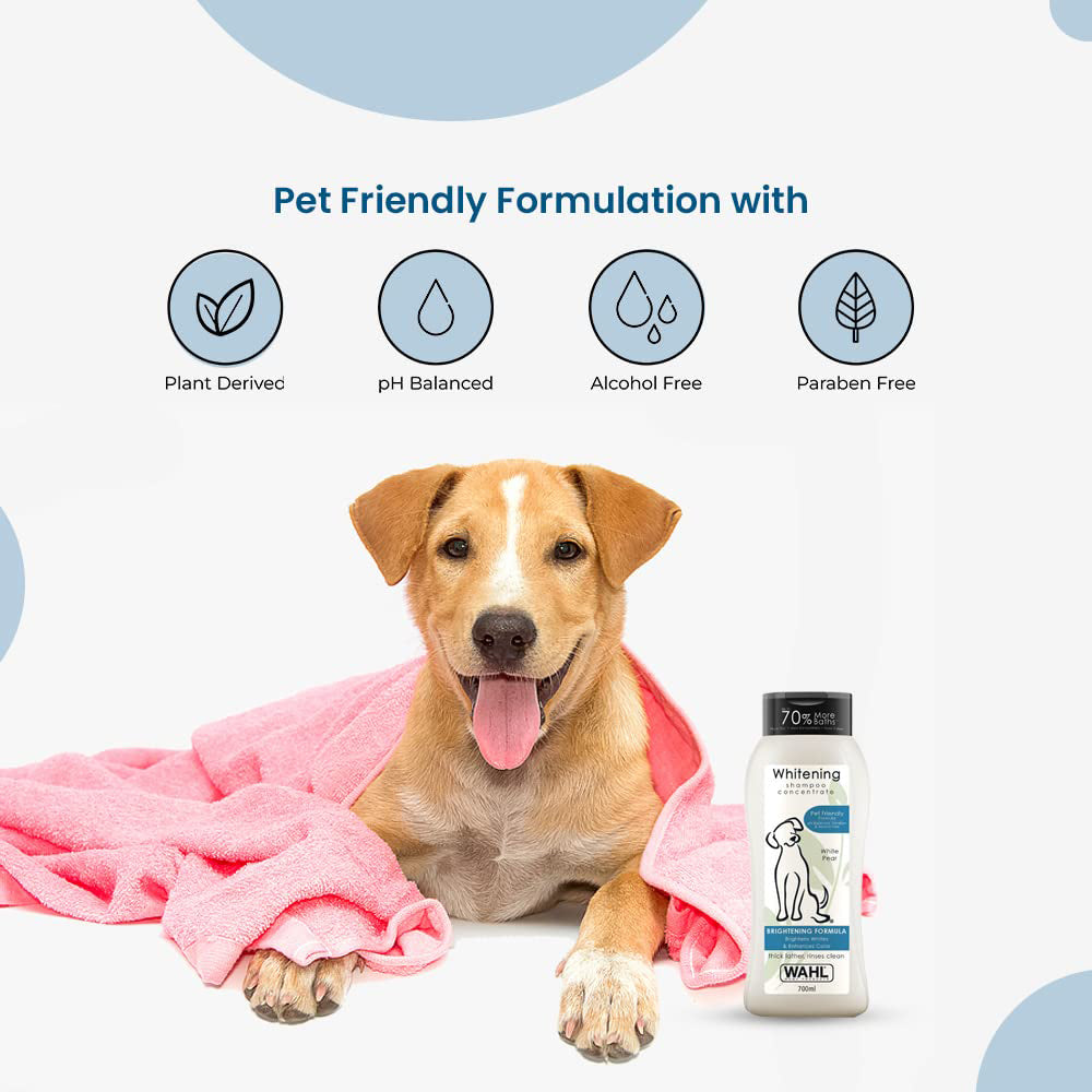 Wahl Whitening Brightening Concentrate Formula Dog Shampoo - White Pear - 700 ml - Heads Up For Tails