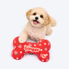 HUFT Personalised Berrylicious Bone Cushion For Dog - Red & Pink - Heads Up For Tails