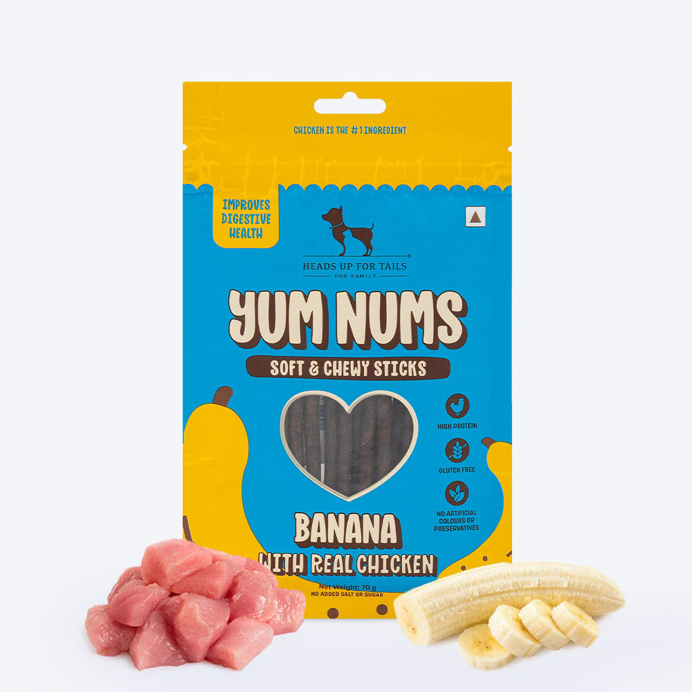 HUFT Yum Nums All-In-One Treats : Chicken, Veggies & Fruity For Dogs - 600 Gm (Each 75 gm) - Heads Up For Tails