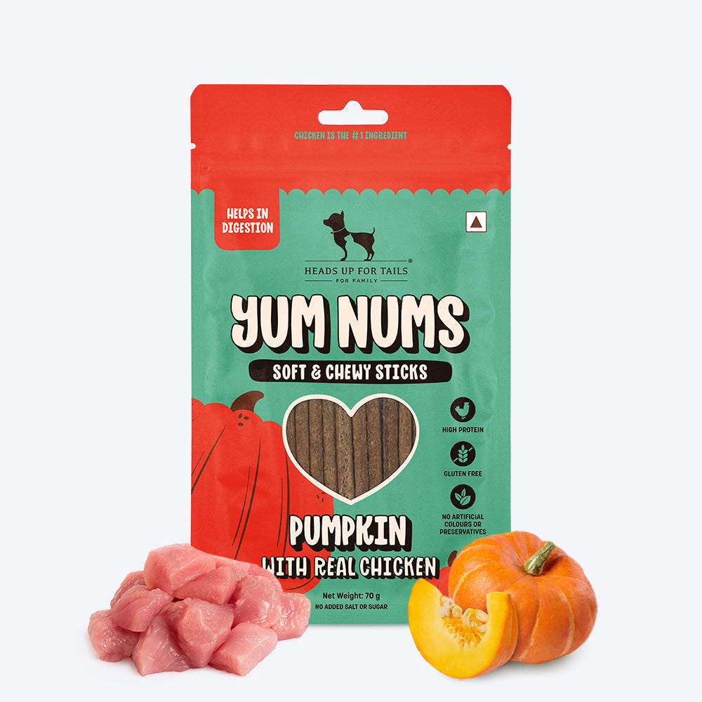 HUFT Yum Nums All-In-One Treats : Chicken, Veggies & Fruity For Dogs - 600 Gm (Each 75 gm) - Heads Up For Tails